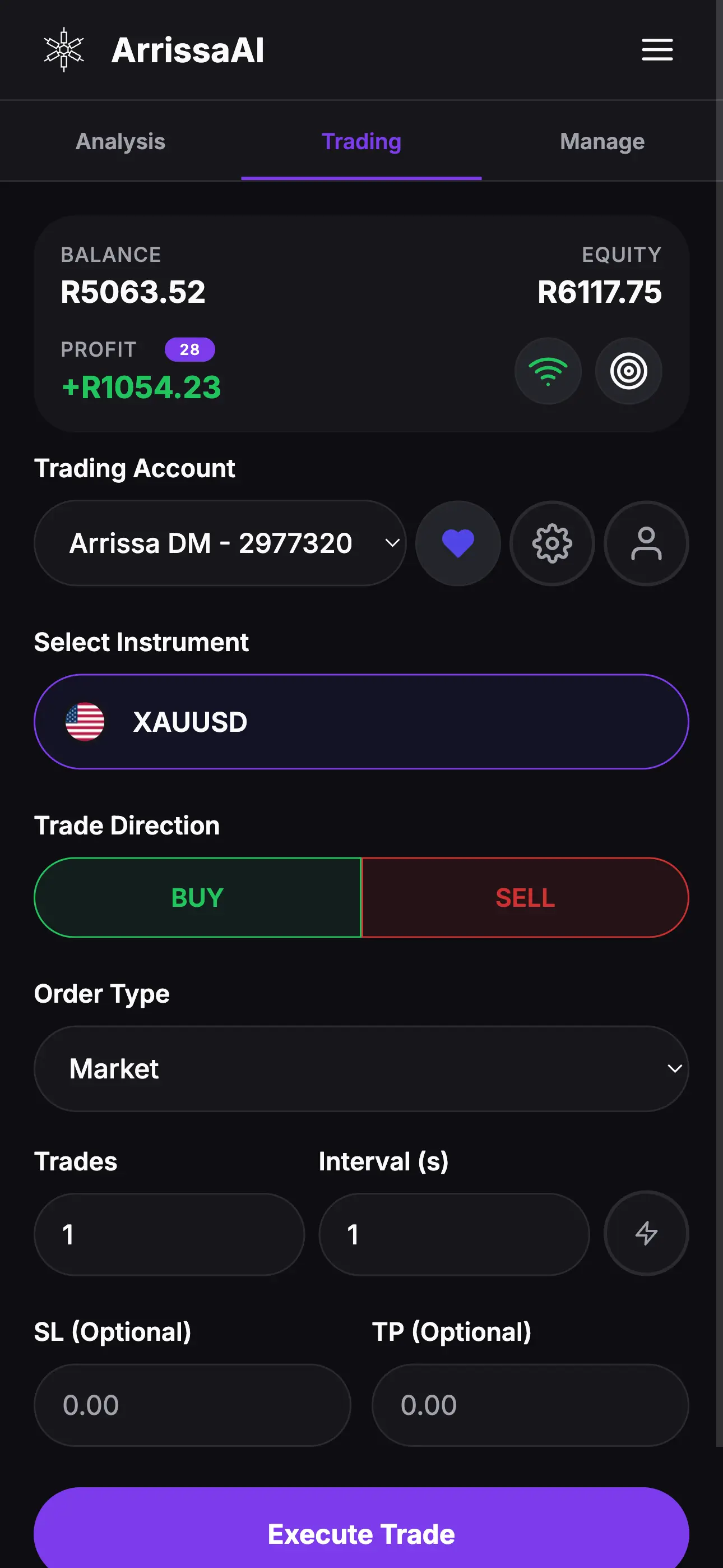 ArrissaAI Trading Dashboard - AI-powered trading signals and portfolio management